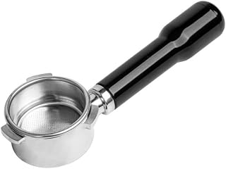 Besshepplo Espresso - Portafiltro sin fondo de acero inoxidable para Breville 8 Series 870/880, 21,4 x 3,4 cm, color negro