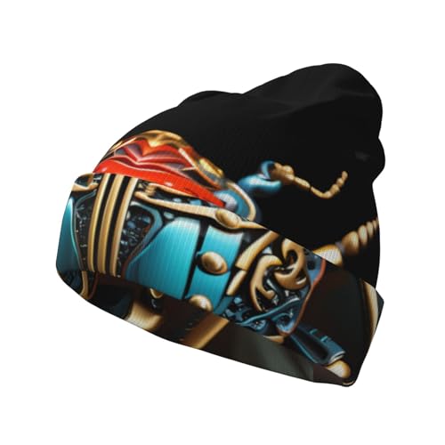 Gorro de punto con estampado de escarabajo colorido, cálido y cómodo, resistente al viento y transpirable para estaciones frías