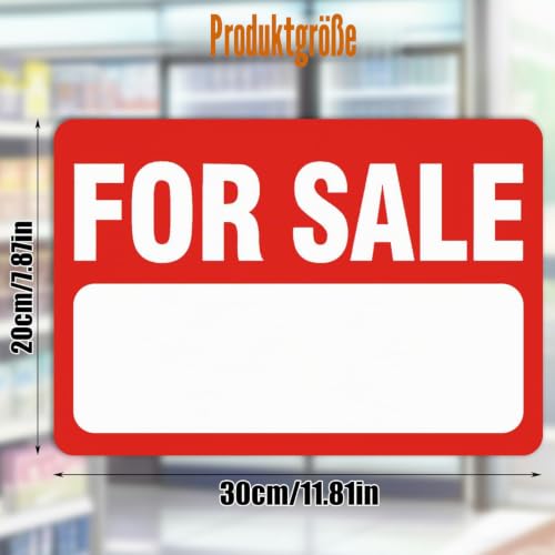 2 Stück Zu Verkaufen Schilder, Hochhaftende Aufkleber 20×30 cm für Auto, Garage, Hof und Haus