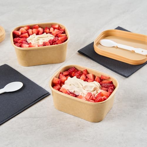 Image of Coppetta 7 Ounce Dessert Cups, 200 Greaseproof Ice Cream Cups - Lids Sold Separately, For Hot And Cold Foods, Kraft Paper Yogurt Bowls, Disposable, For Sundaes, Mousse Or Puddings - Restaurantware