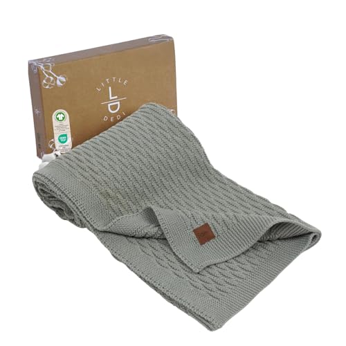 Image of Pineapple Design 100% Organic Cotton Baby Blanket 80 x 100 cm Dark Green - GOTS Certified, Soft and Breathable, Ideal for Newborns and Infants