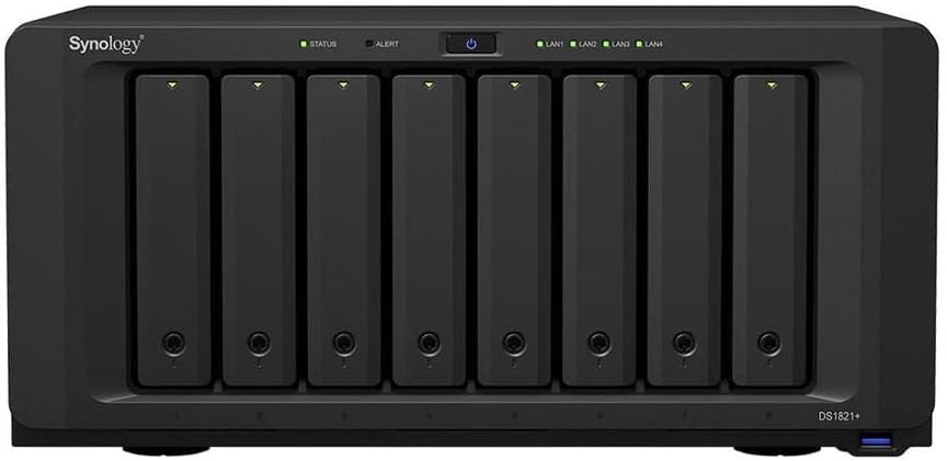 DiskStation DS1825+ with 32GB DDR4 Memory - 160TB (8x20TB) NAS Server(Ryzen V1500B, 500GB X 2 - R&W NVMe SSD, Intel X550T2 Dual 10G RJ45 LAN Included) - 8 Bay