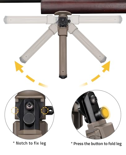 Cvlife Bipod For Shooting And Hunting,Rifle Bipod Sling Mounting Bipod For Rifle Made Of Lightweight High-Strength Polymer  thumb #2
