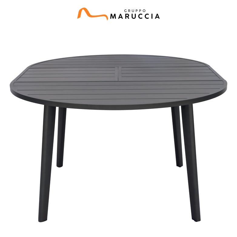Gruppo Maruccia - Tavolo da Giardino Rotondo in Alluminio - Struttura Allungabile da 120 a 170 cm - Arredo Esterni, Bar, Ristoranti (Antracite)