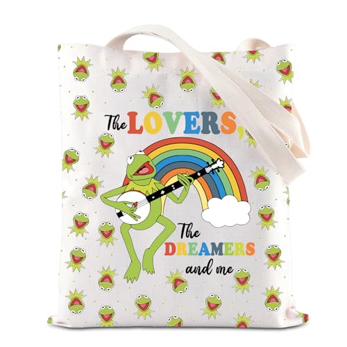 Tote Bag Frog Rainbow Lovers Dreamers Singing miniatura 1
