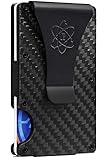 ROSSM Slim Minimalist Front Pocket RFID Blocking Carbon Fiber Metal Wallets for Men with Money Clip...