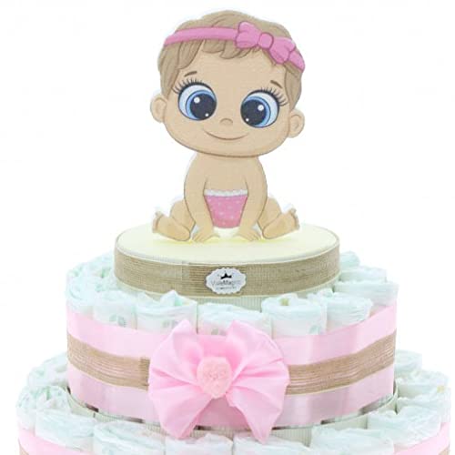 Torta Per Pannolini Suavinex Rosa  Taglia 2  3-6 Kg   By Momentosgourmet Aggiungi La Tua Dedica Personalizzata 870442