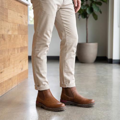 Image of Jousen Men's Chelsea Boots Casual Slip On Ankle Boots with Memory Foam