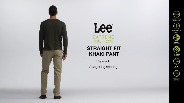Lee Men's Extreme Motion Flat Front Regular Straight Pant Black