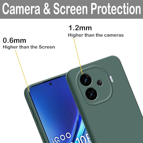 Image of amazon basics Back Cover for iQOO Neo 10R 5G | Ultra Slim Soft Rubberised Case | Matte Silicone Flexible Mobile Case | Camera Protection - Green
