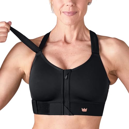 SHEFIT Flex Sports Bra for Women Medium Impact Sports Bra Black 5X (5 Luxe)