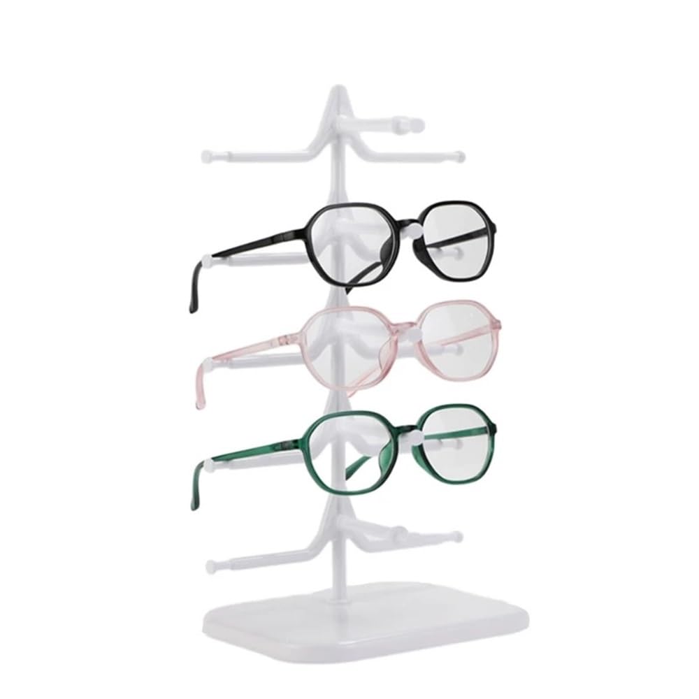 guiling-1986 Eyeglasses Display Rack 5 Layers Eyeglasses Presentation Shelf Dropshipping Detachable Eyeglass Rack Rotating Mechanism Glasses Display Stand Convenient Organizer for Eyewear(White)