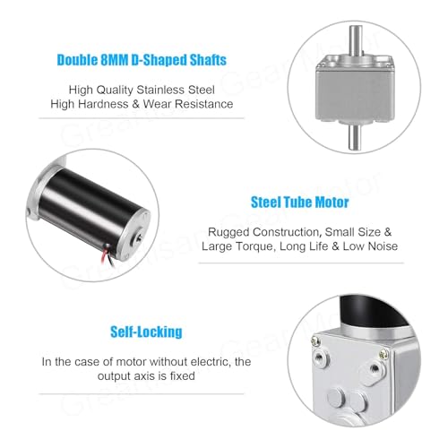 Samfox Getriebemotor - DC 12V 200 Rpm Permanent Magnet Worm Turbo-Getriebemotor Getriebemotor