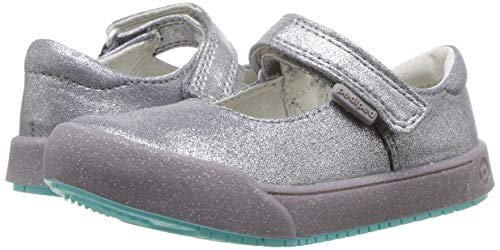Pediped Girl's Barbara Mary Jane Flat, Grey Shimmer, 25 Child Eu Big Kid (8.5 Us) #TOP6