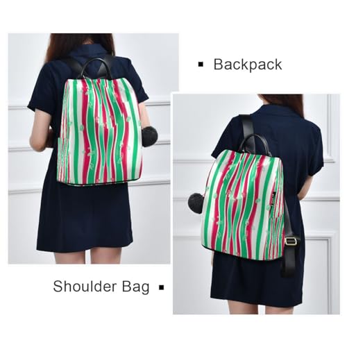 Mochila antirrobo para evitar hurtos en viaje bolsa de mujer con rayas verticales 7