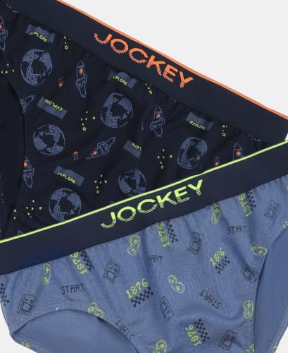 Image of Jockey PB04 Boys Super Combed Cotton Elastane Printed Brief (Pack of 2)