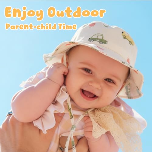Image of Muslin Baby Sun Hat Sun Protection Baby Toddler Bucket Hats for Boys Girls
