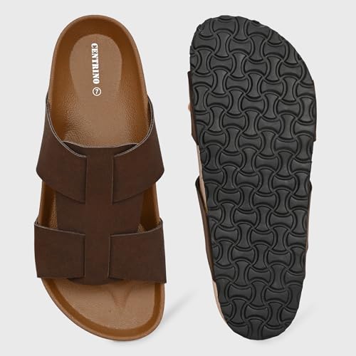 Image of Centrino Men's Berkin-Style Slip-On Sandals | Open Toe Design | Soft PU Footbed | Lightweight & Comfortable | Arch Support | On-Grip Sole | Casual Outdoor Wear (9211)
