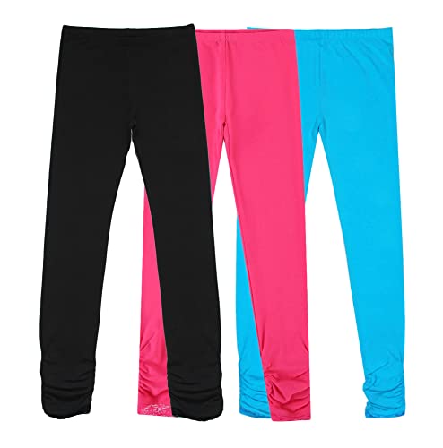 Leggings extensibles en coton respirant Bienzoe pour le confort actif des filles de 3 à 13 ans