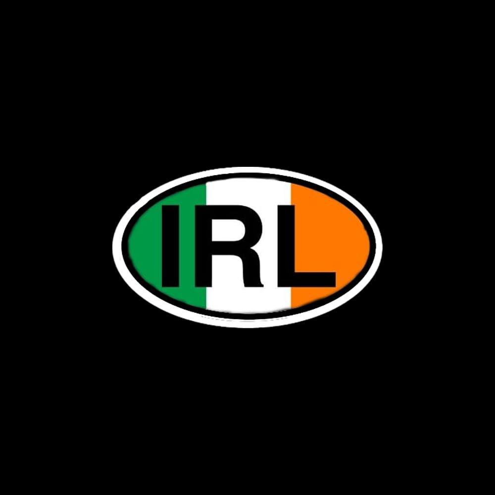 Autocollant IRL drapeau Irlande ovale en vinyle 12,7 cm pour voiture
