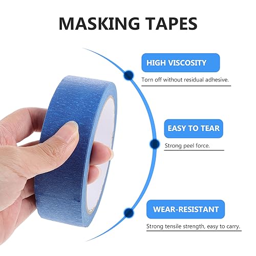Image of Baluue Masking Tape Painter Tape for Painting 4 Rolls 20 M Each Adhesive Paint for DIY Crafts Spraying Protection Surface Protection on Drywall Tile Windows