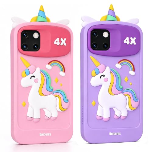 Pink & Purple Kids Smart Phone for Girl 3-12, Learning Toy with 32GB Card