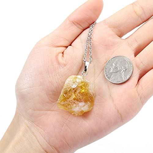 JSDDE Natural Crystal Stone Pendant Necklace Irregular Reiki Healing Crystals Gemstone Necklaces Jewelry for Women