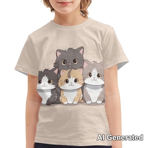 Image of Xhuibop Kids T Shirts for Boys Size 3-16 Girls Short Sleeve Sportswear Active Tops
