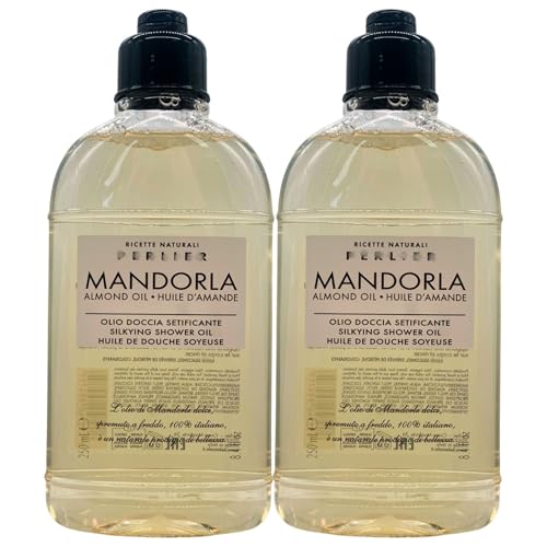 2x Olio Doccia Setificante MANDORLA, Detergente Ultra-Delicato Ideale Per Pelli Secche e Sensibili 250ml