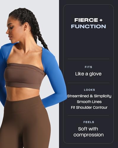 Image of Aoxjox Women's Lexi Lined Bolero Shrug | workout long sleeve,waist-defining cropped fit,open front cardigan,buttery soft fabric,layering,yoga,gym,daily wear