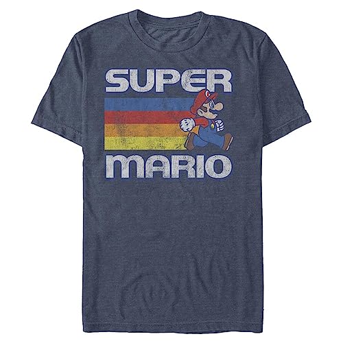 Nintendo Super Mario Running - Camiseta para Hombre, a Rayas,