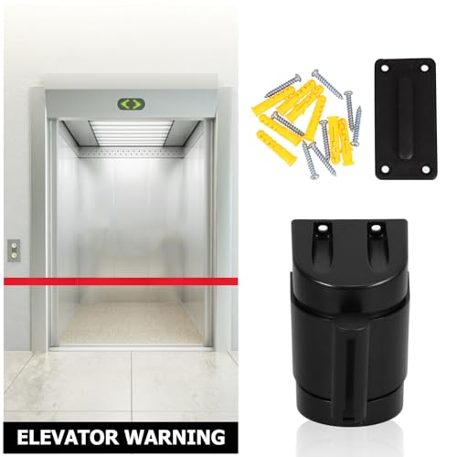 Barrière rétractable murale pour délimiter les espaces d'accueil en plastique noir - 4