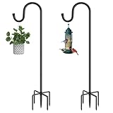 MIUVIBENI Shepherds Hooks for Outdoor, 48 Inches Garden Bird Feeder Pole for Hanging Bird Feeder, Pl