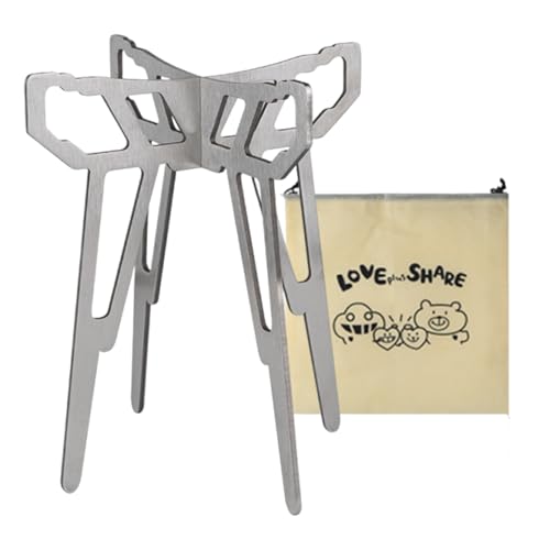 Soporte plegable para hornillo, soporte para hornillo de espíritu, estructura de acero inoxidable, soporte antideslizante para cacerolas al aire libre, accesorios de camping para mochilero y