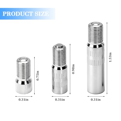 Norkmdi Car Valve Cap Stem Extenders, 4PCS 19mm Screw-on Brass Vehicle Tire Stem Extension Adapter, Automotive Wheel Air Valve Accessories, Universal for SUV Motorcycle Truck - Thumbnail 2