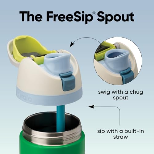 Image of Owala FreeSip Insulated Stainless Steel Water Bottle with Straw, BPA-Free Sports Water Bottle, Great for Travel, 24 Oz, Putting Green