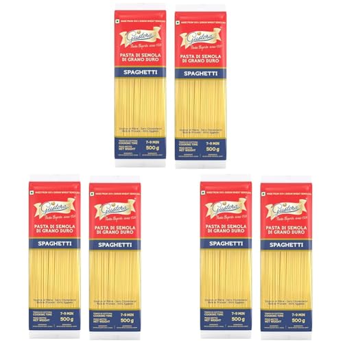 Image of Gustora Spaghetti Pasta Combo, 1 KG I Italian Spaghetti Pasta Combo Set I Made of Durum Wheat Semolina I Vegetarian I Tasty & Healthy I No Trans-fat I Rich in Protein I Cooking Time 10 Min (500gX2)