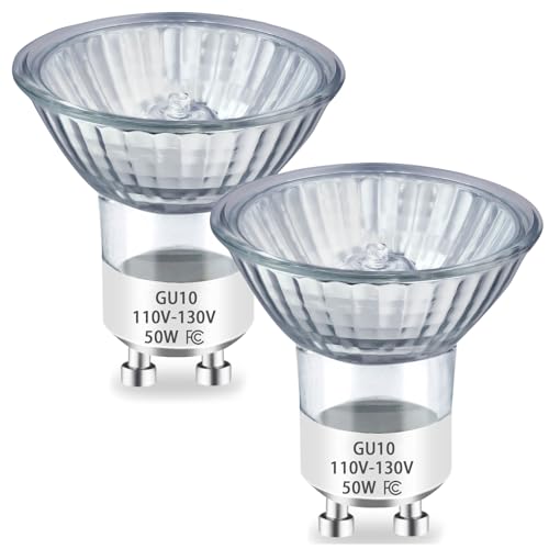 VOMNA GU10 Halogen Bulbs 50W 110V MR16 GU10+C Halogen Light Bulb for Candle Warmer Lamp Dimmable Scented Wax Burner | 2 Pack