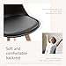 Sweetcrispy Dining Chairs Set of 4, Kitchen Room PU Leather Mid Century Modern Chairs, Upholstered Dining Chair with Wood Legs for Home Kitchen, Black