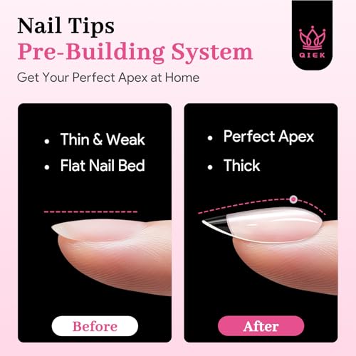 Image of Short Almond Pre-Building Nail Tips, 15 Sizes 240 PCS