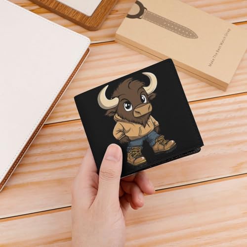 Buffalo Coin Purse PU Leather Bifold Wallet Small Change Purse Pouch Front Pocket Wallets4