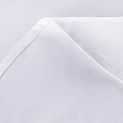 Image of Obstal 210GSM Round Table Cloth, White, 60 Inch Diameter | Water Resistance Microfiber Tablecloth, Decorative Fabric Circular Table Cover for Outdoor and Indoor Use