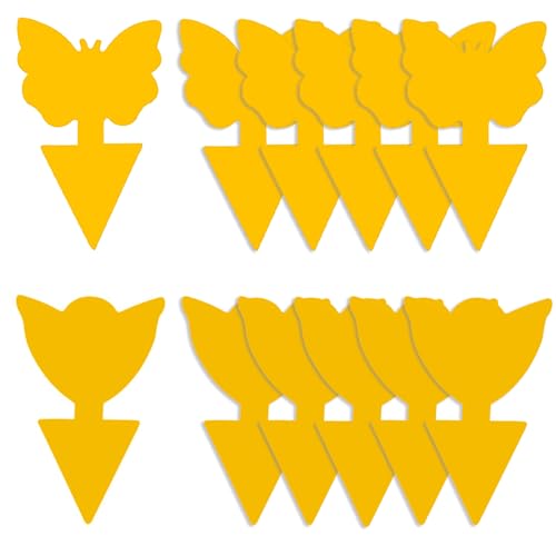 GeekerChip 12 Piezas Trampa Atrapa Moscas,Trampas para Insectos,Atrapamoscas Adhesivos,Trampa de Moscas Enchufables Amarillas,Ideal para Plantas De Interior contra Moscas pequeños
