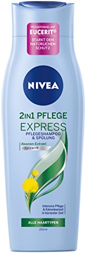 Nivea Cuidado Del Cabello Champú y acondicionador en un, botella de 250 ml, 2 en 1 Cuidado Express, 6 pack (6 x 250 ml)