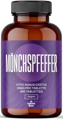 Mönchspfeffer hochdosiert - 400 Tabletten - 20mg pro Tablette - 10:1 Extrakt aus Original Agnus Castus - Nahrungsergänzungsmittel- Vegan und produziert in Deutschland