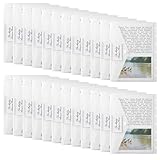 Dokumentenmappe A4, 24 Stück A4 Dokumententasche Transparent mit Etikettentasche, Wasserdichte Dokumentenmappe zum Abheften für Dokumente Organisieren Bürobedarf Hausaufgaben