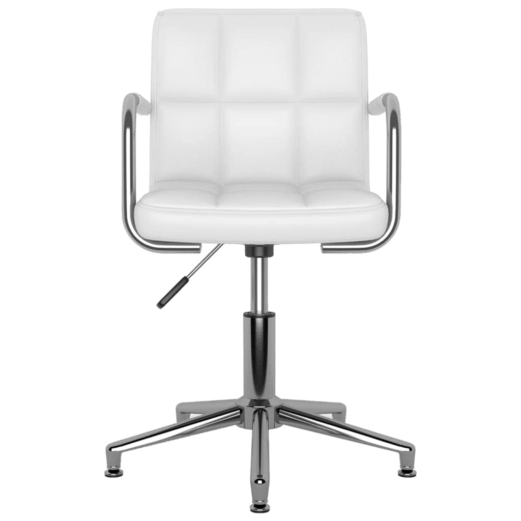 Mesa de comedor, sillas de sala de estar, sillas de comedor multifuncionales, 2 piezas, giratorias, de piel sintética, blanca, para comedor, estudio, dormitorio