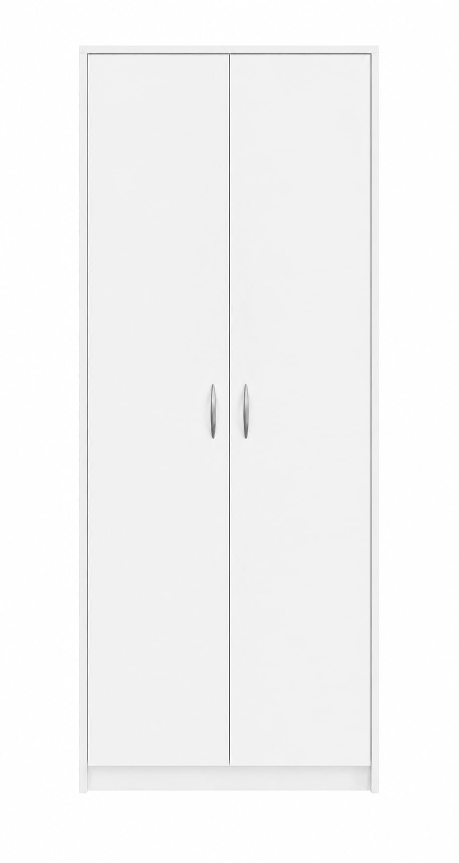 Armoire Polyvalente pour la Maison, Armoire-penderie, de Bureau et à dossiers avec 2 Portes et 5 Compartiments, 180 x 74 x 35 cm (Blanc)