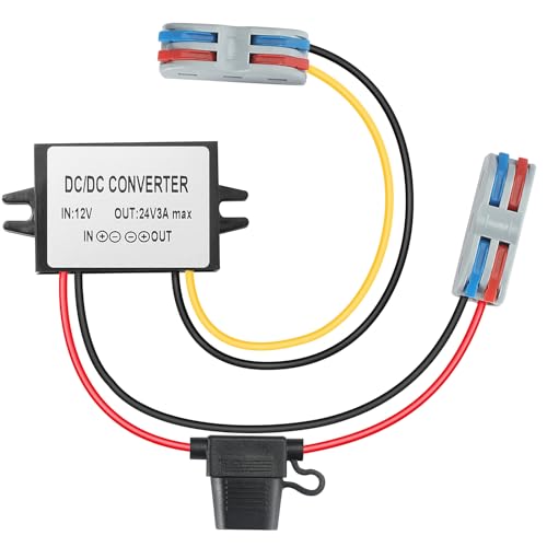 YBBOTT Convertitore di potenza Boost 12V a 24V Alimentatore 24 V 3 A 72 W Trasformatori di potenza Step up DC DC Converter Raddrizzatore