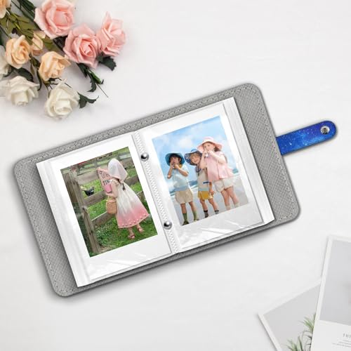 FINTIE Mini Photos Album Book for 2x3 Inch Films - 52 Pockets Small Albums for Fujifilm Instax Mini Instant Camera/Polaroid Hi-Print Pictures, Kpop Photocard Holder Binder, Starry Sky